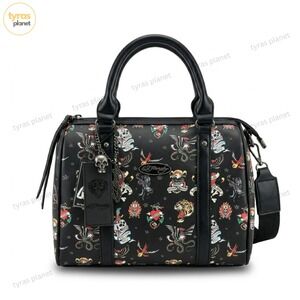 NWT Ed Hardy Satchel / Crossbody Bag - Hardy Icons - Black